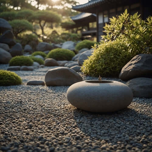 Garden Theme - Peaceful stone zen garden scene at Tennessee