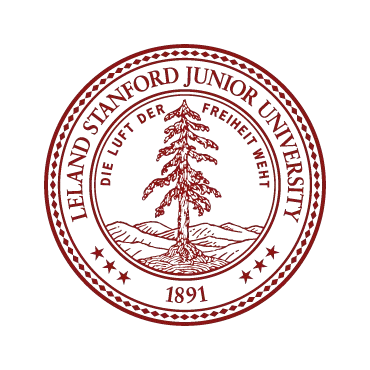 Leland Stanford Junior University logo with a tree and text on a white background